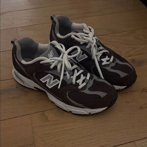 New Balance Dark Brown and White Sneakers